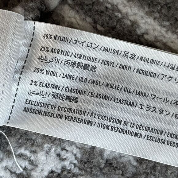 Abercrombie & Fitch Women's Small Gray Fair Isle Cardigan Oversized Wool Blend - Picture 6 of 10